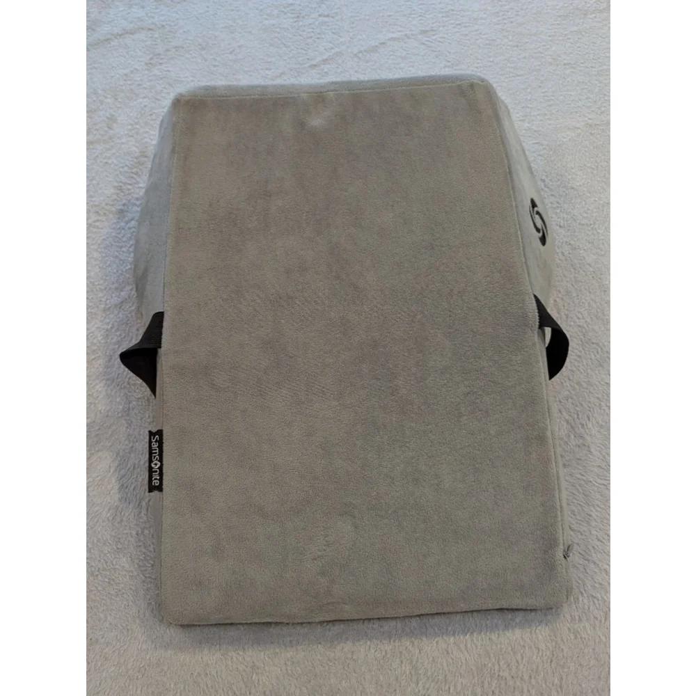 Samsonite Black & Gray Lumbar Support Pillow With Zipper Removeable Cover